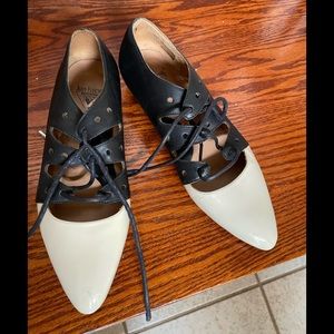 Authentic John Fluevog leather shoes, size 5.